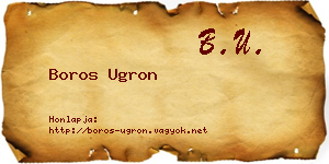 Boros Ugron névjegykártya